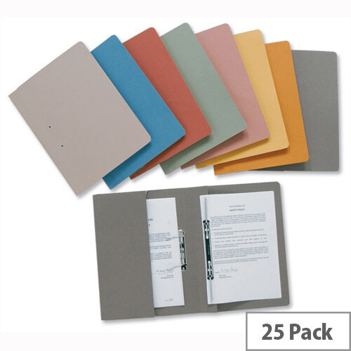 Blue Transfer Spring Files with Inside Pocket 38mm Foolscap Pack 25 Invo Blue Transfer Spring Files with Inside Pocket 38mm Foolscap Pack 25 Invo