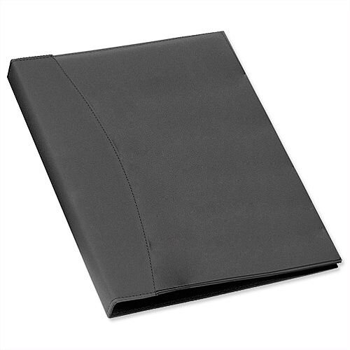 Rexel Display Book Smooth Leather Effect Black Cover 24 Pockets