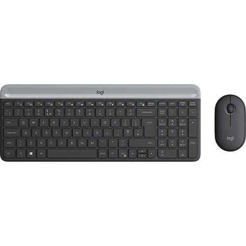 Logitech Slim Wireless and Mouse Combo MK470 keyboard USB QWERTY English Graphite