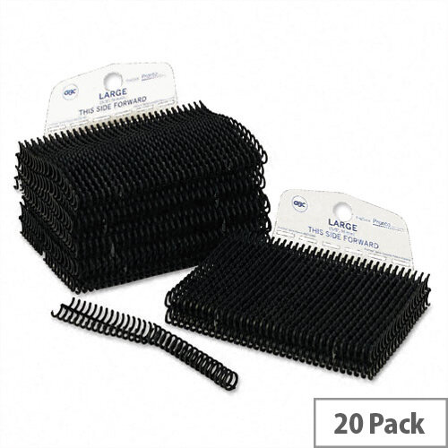 GBC ProClick Binding Spine Combs Wraparound 20 per Pack 16mm Black 2515714 Pack 5