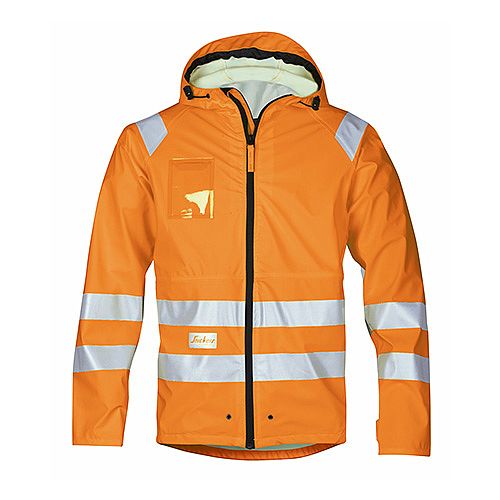 Snickers 8233 High-Vis PU Rain Jacket Orange Class 3 Size XL Snickers 8233 High-Vis PU Rain Jacket Orange Class 3 Size XL