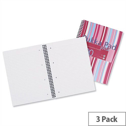 Pukka Pad Jotta A4 Notebook Ruled 200 Pages Assorted Pack 3