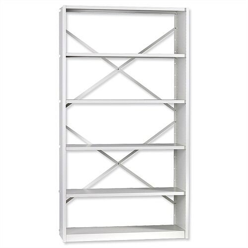 Office Steel Shelving System Starter Bay Extra Depth 6 Shelves Activecoat W1000xD400xH1880mm Lion Steel