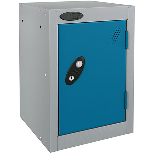Probe Quarto 1 Door Small Locker ACTIVECOAT 305x305x480mm Silver Body &Blue Doors Probe Quarto 1 Door Small Locker ACTIVECOAT 305x305x480mm Silver Body &Blue Doors