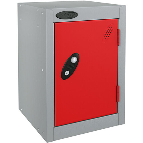 Probe Quarto 1 Door Small Locker Extra Deep ACTIVECOAT 305x460x480mm Silver Body &Red Doors Probe Quarto 1 Door Small Locker Extra Deep ACTIVECOAT 305x460x480mm Silver Body &Red Doors