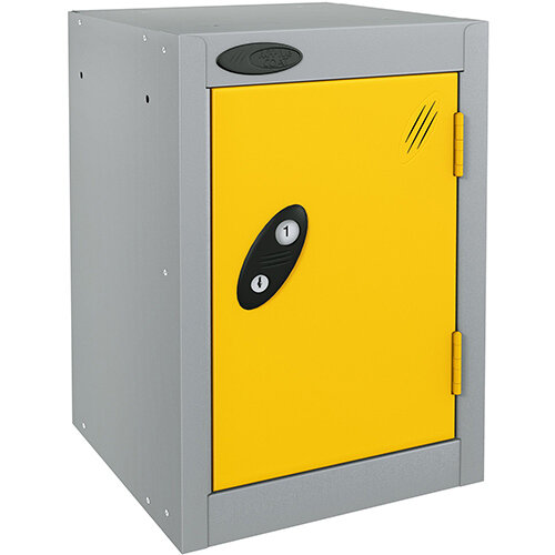 Probe Quarto 1 Door Small Locker Extra Deep ACTIVECOAT 305x460x480mm Silver Body &Yellow Doors Probe Quarto 1 Door Small Locker Extra Deep ACTIVECOAT 305x460x480mm Silver Body &Yellow Doors