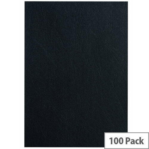 Fellowes Apex Leatherboard Cover Black A4 Pack 100