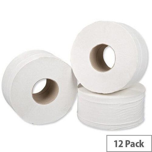 5 Star Jumbo 76mm Core Dispenser Toilet Paper Rolls Refills 2ply Sheet
