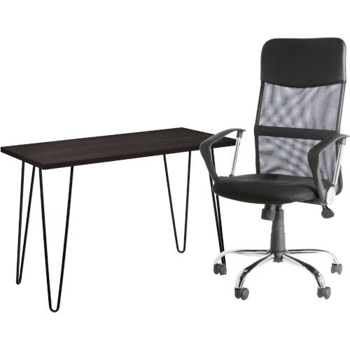Owen Retro Home Office Desk Espresso & Alphason Office Chair Orlando