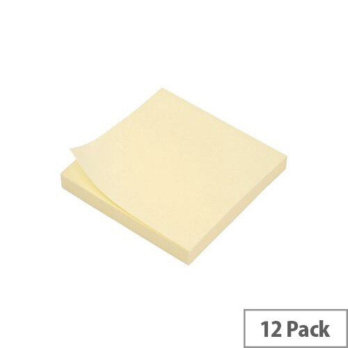 5 Star Extra Sticky Re-Move Notes Neon Pad of 90 Sheets 76x76mm Yellow [Pack 12]