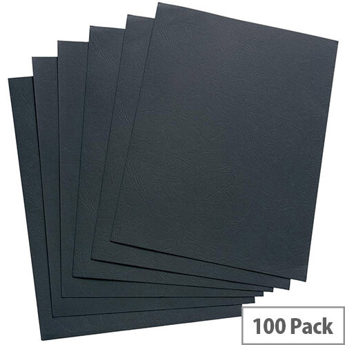 5 Star Office Binding Covers 240gsm Leathergrain ref. 936148 - Size: A4 - Colour: Black - Pack of 100