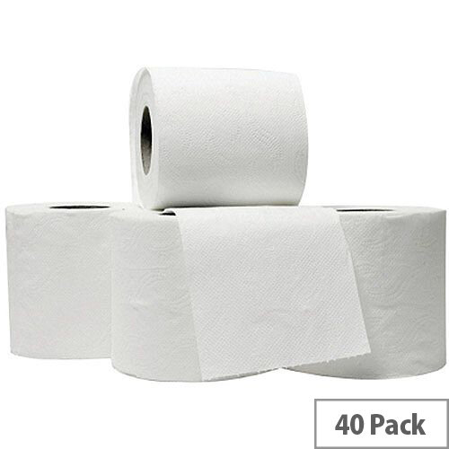 5 Star Pack of 40 Luxury Toilet Tissue Paper Rolls White 240 Sheets per Roll