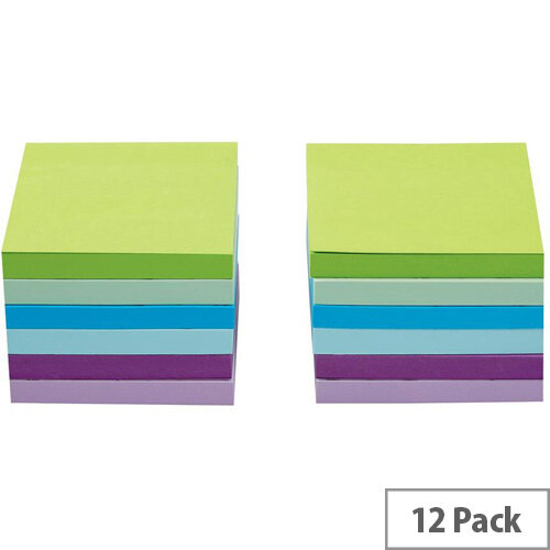 5 Star Office 76x76mm Re-move Sticky Notes 6 Neon/Pastel Colours 100 Sheets Per Pad Pack of 12 Pads