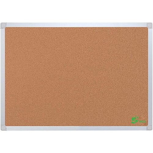 5 Star Eco Cork Board with Wall Fixing Kit Aluminium Frame W 1200 x H 900 mm