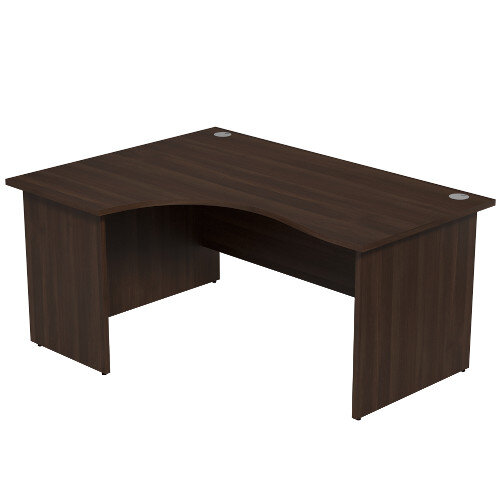 Radial Office Desk Panelled Left Hand W1600xD1200xH725mm Dark Walnut Ashford