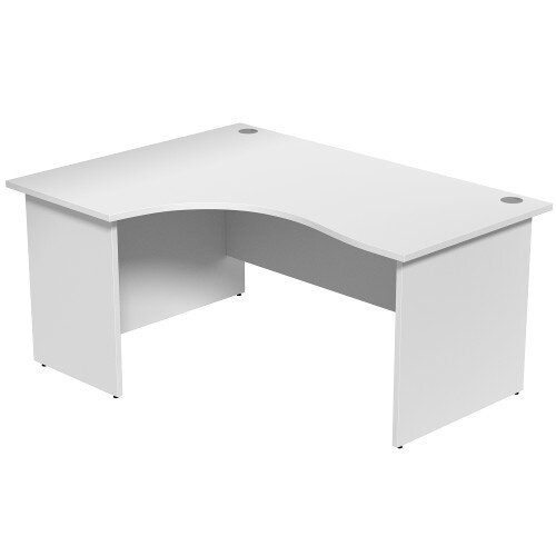 Radial Office Desk Panelled Left Hand W1600xD1200xH725mm White Ashford