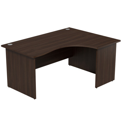 Radial Office Desk Panelled Right Hand W1600xD1200xH725mm Dark Walnut Ashford