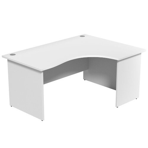 Radial Office Desk Panelled Right Hand W1600xD1200xH725mm White Ashford