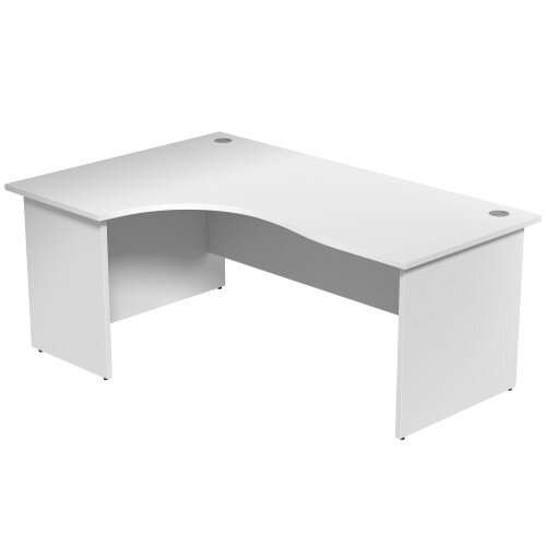 Radial Office Desk Panelled Left Hand W1800xD1200xH725mm White Ashford