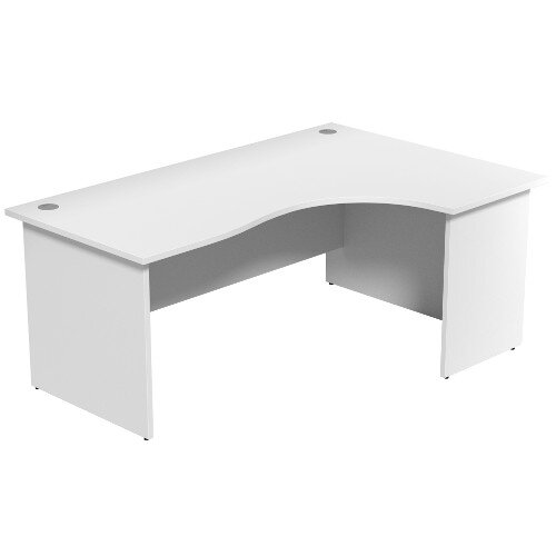 Radial Office Desk Panelled Right Hand W1800xD1200xH725mm White Ashford