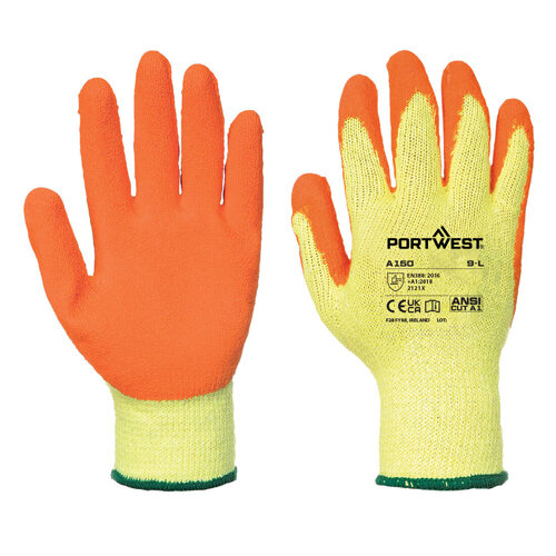 Portwest A150 Classic Grip Glove - Orange, Medium, Superior Grip