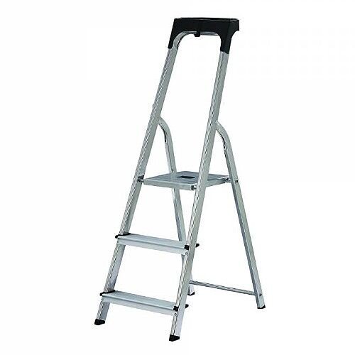 Abru Promaster Aluminium High Handrail 3 Tread Step Ladder 0.58m High