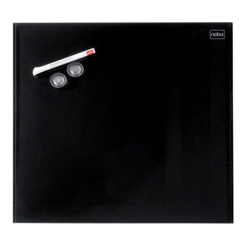 Nobo Diamond Glass Magnetic Whiteboard - Retail Pack 300x300mm Black