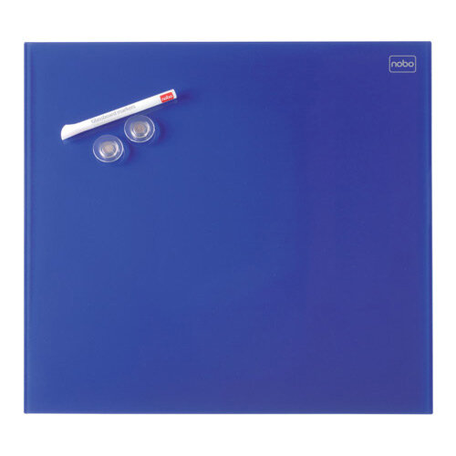 Nobo Diamond Glass Magnetic Whiteboard - Retail Pack 300x300mm Blue