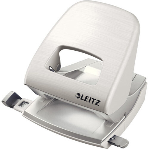 Leitz New NeXXt Style Metal Office Hole Punch 30 Sheet Capacity Arctic White