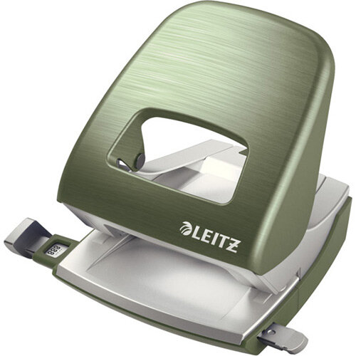 Leitz New NeXXt Style Metal Office Hole Punch 30 Sheet Capacity Celadon Green