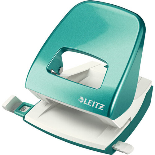 Leitz New NeXXt WOW Metal Office Hole Punch Blister Pk 30 Sheet Capacity Ice Blue