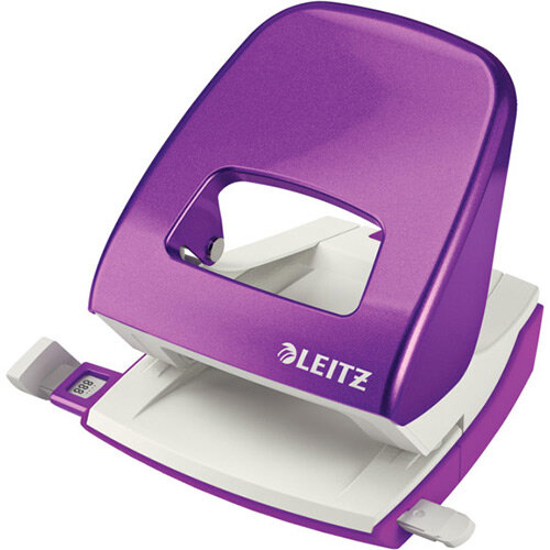 Leitz New NeXXt WOW Metal Office Hole Punch Blister Pk 30 Sheet Capacity Purple