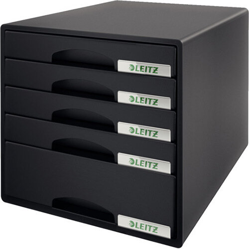 Leitz Plus 5 Drawer Cabinet Black