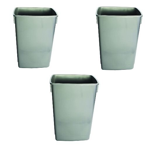 Addis Recycling 3x 60L Bins Kit Bases Metallic Without Lids (Pack 3)