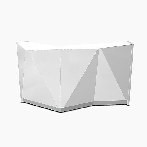 ALPA Straight Reception Desk with Silver Glass Front and Left Curve End W1835xD946xH1100mm ALPA Straight Reception Desk with Silver Glass Front and Left Curve End W1835xD946xH1100mm