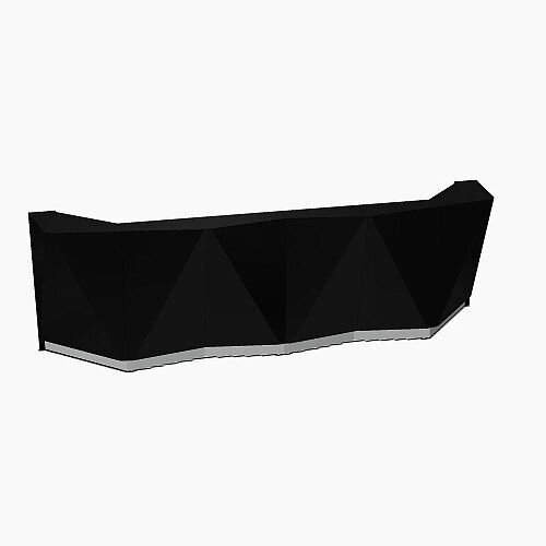 ALPA Straight Reception Desk with Black Glass Front W3613xD946xH1100mm