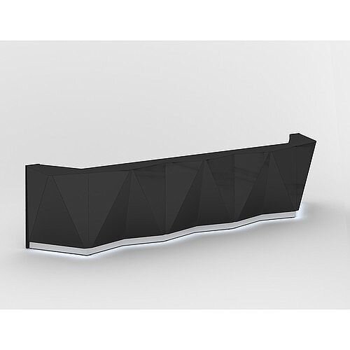 ALPA Straight Reception Desk with Black Glass Front W4813xD946xH1100mm ALPA Straight Reception Desk with Black Glass Front W4813xD946xH1100mm
