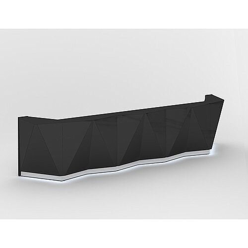 ALPA Straight Reception Desk with Black Glass Front W4813xD946xH1100mm