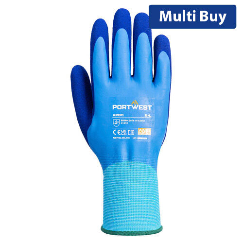 Portwest AP80 Liquid Pro Glove - Blue, XL, Chemical Resistant