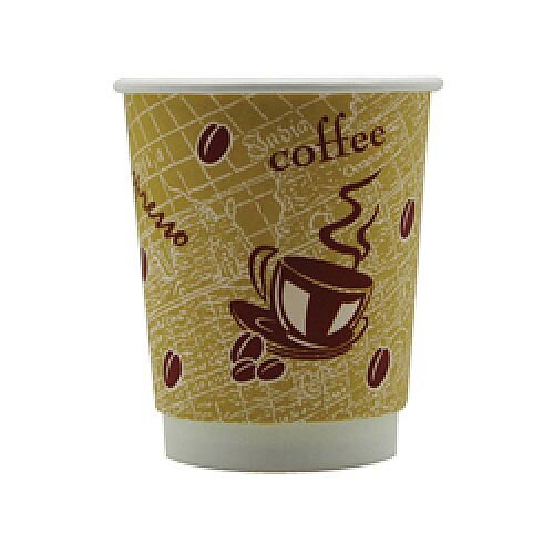 4Aces Double Wall 8oz Red Bean Paper Cup Pack of 500 HVDWPA08