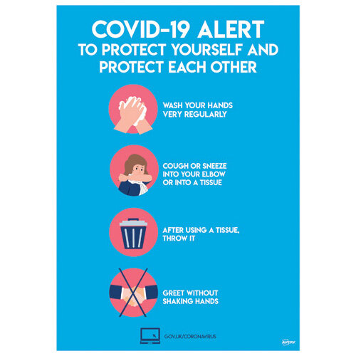 Avery Virus Prevention Label 420x297mm A3 Pack of 2 COVVPA3 Avery Virus Prevention Label 420x297mm A3 Pack of 2 COVVPA3