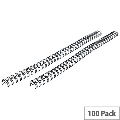Fellowes 9mm Black Wire Binding Element Pack of 100