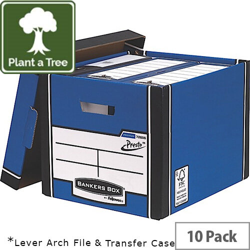 Fellowes Bankers Box Premium 726 Tall Archive Storage Box Blue and White Pack of 12 for the Price of 10 Fellowes Bankers Box Premium 726 Tall Archive Storage Box Blue and White Pack of 12 for the Price of 10