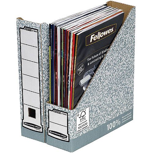 Fellowes Bankers Box Premium Magazine File Grey White (Pack of 10) 0186004