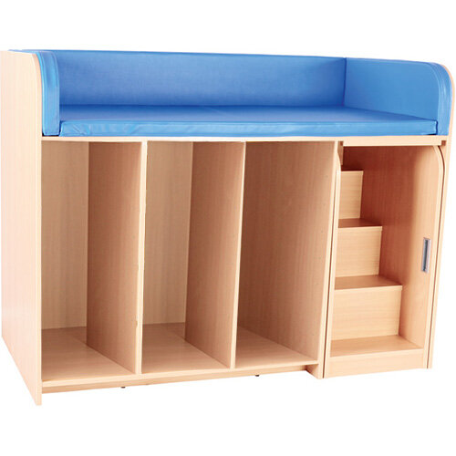 Large Changing Table With RightSide Pull Out Stairs Birch 150 x 75 x