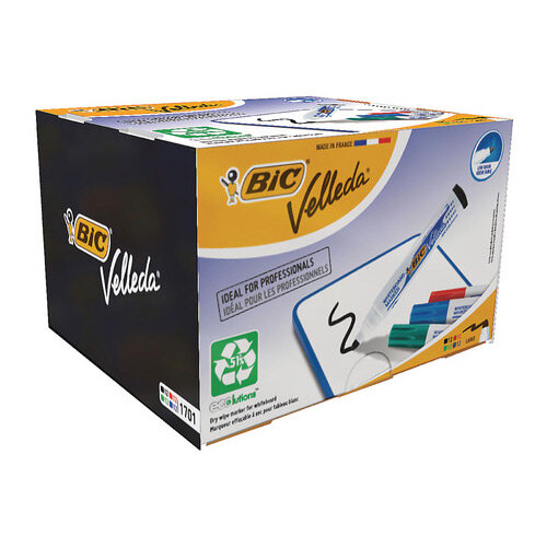 Bic Velleda 1701 Bullet Tip Assorted Whiteboard Marker Pack 48 927259