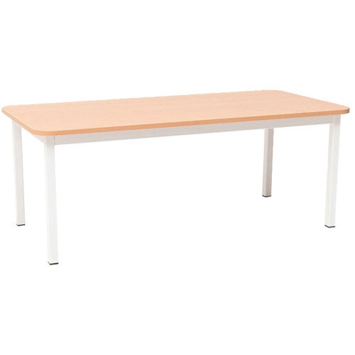Steel White Leg Rectangular Classroom Table Height 460mm HuntOffice
