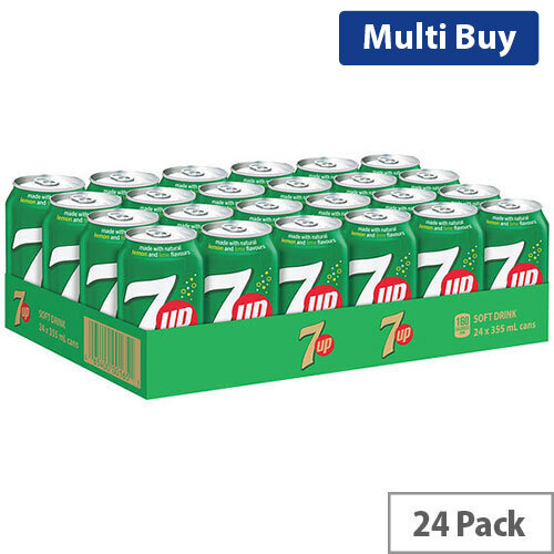 7UP Regular Soft Drink Cans, 330ml (Pack of 24) - Refreshing Lemon-Lime Beverage for Any Occasion