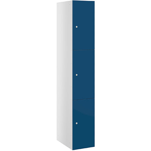 Probe Buzzbox Laminate Locker With Cam Lock 3 Door With Silver Body Sea Blue Door H1780xW305xD478mm 7 Year Warranty