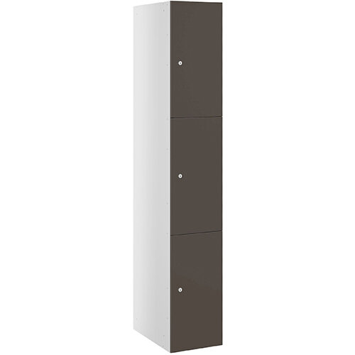 Probe Buzzbox Laminate Locker With Cam Lock 3 Door With White Body Anthracite Door H1780xW305xD478mm 7 Year Warranty